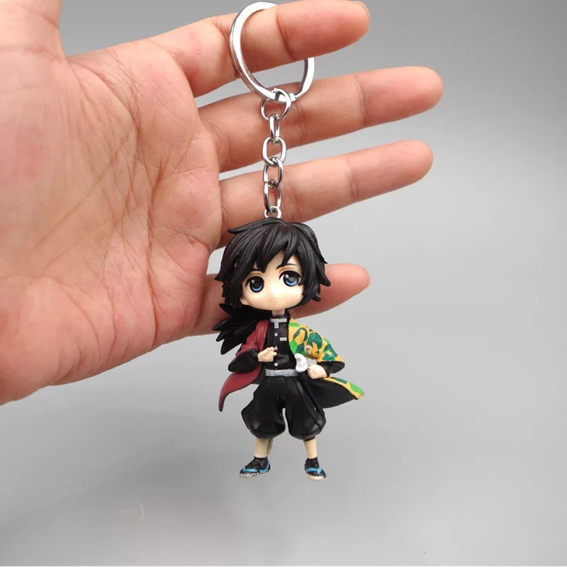 Anime Demon Slayer Kimetsu no Yaiba figure Kamado Tanjirou Action Figure Agatsuma Zenitsu Nezuko Warrior PVC Toys Key Chain 6pcs