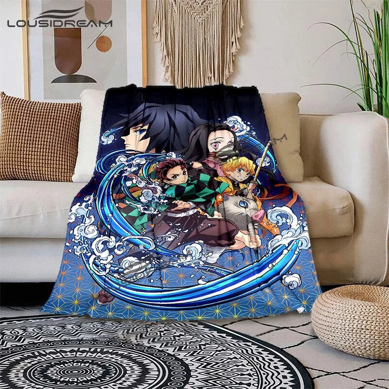 Nezuko Demon Slayer Anime oversized manta sofa bed cover soft and hairy blanket plaid Soft Warm Flannel Throw Blankets Fans gift