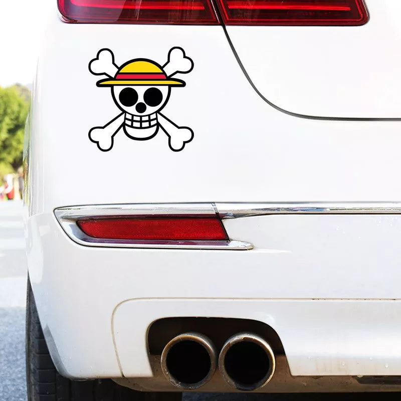 1pcs One Piece Luffy car Sticke Anime Peeking Glass Vinyl Decal Sticker For Car Window Laptop Hydroflask Waterbottle PVC