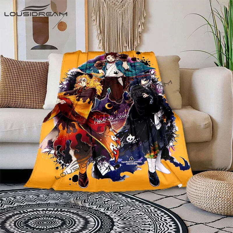 Nezuko Demon Slayer Anime oversized manta sofa bed cover soft and hairy blanket plaid Soft Warm Flannel Throw Blankets Fans gift