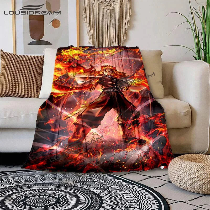 Nezuko Demon Slayer Anime oversized manta sofa bed cover soft and hairy blanket plaid Soft Warm Flannel Throw Blankets Fans gift