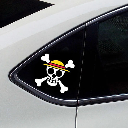 1pcs One Piece Luffy car Sticke Anime Peeking Glass Vinyl Decal Sticker For Car Window Laptop Hydroflask Waterbottle PVC