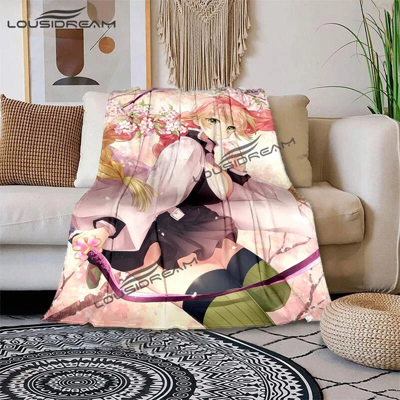 Nezuko Demon Slayer Anime oversized manta sofa bed cover soft and hairy blanket plaid Soft Warm Flannel Throw Blankets Fans gift