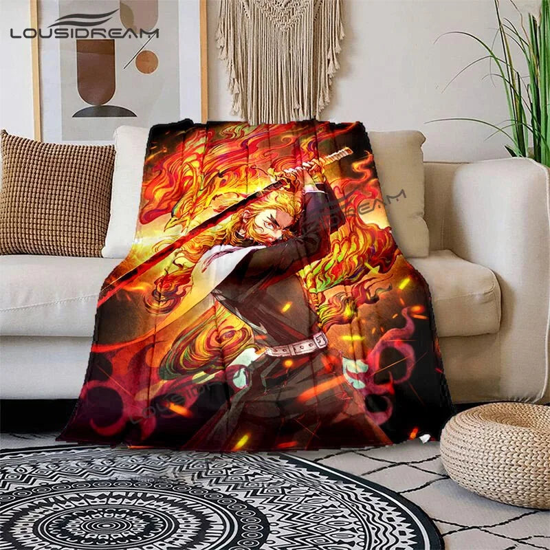 Nezuko Demon Slayer Anime oversized manta sofa bed cover soft and hairy blanket plaid Soft Warm Flannel Throw Blankets Fans gift