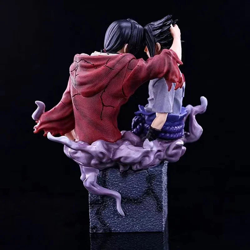 17cm Anime NARUTO Busts Figure GK Brotherhood Reconciliation Uchiha Itachi Uchiha Sasuke Action Figure PVC Collection Model Toys