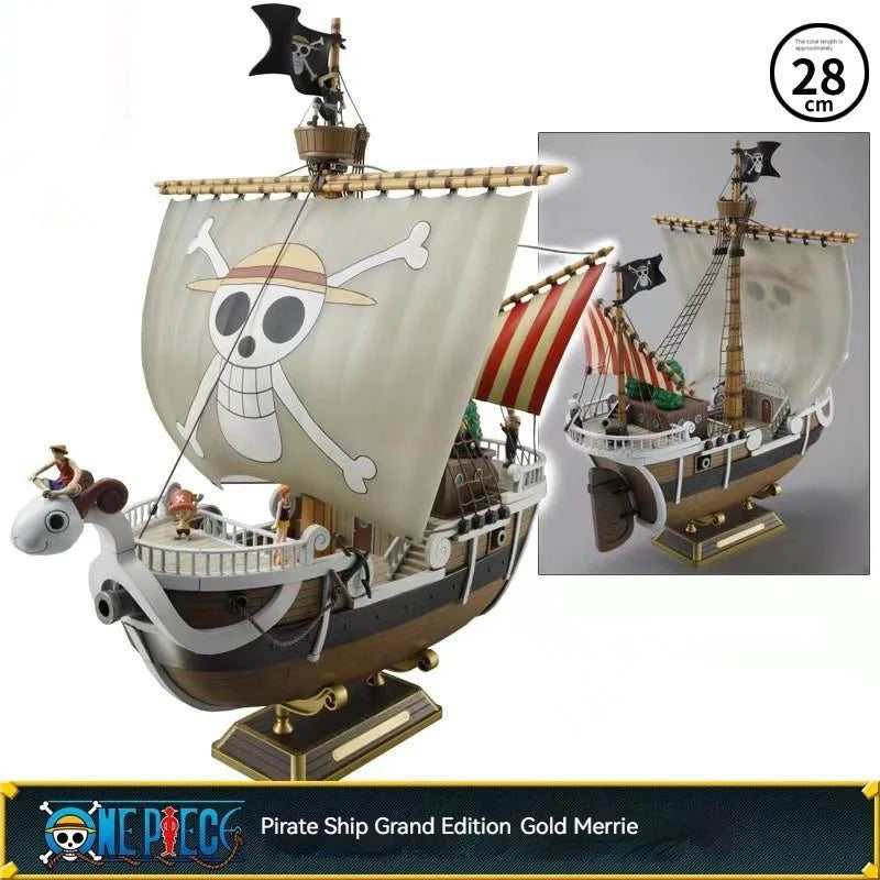 Bandai Anime One Piece Thousand Sunny Going Merry Boat Pvc Action Figure Collection Pirate Model Ship Toy Assemble Christma Gift