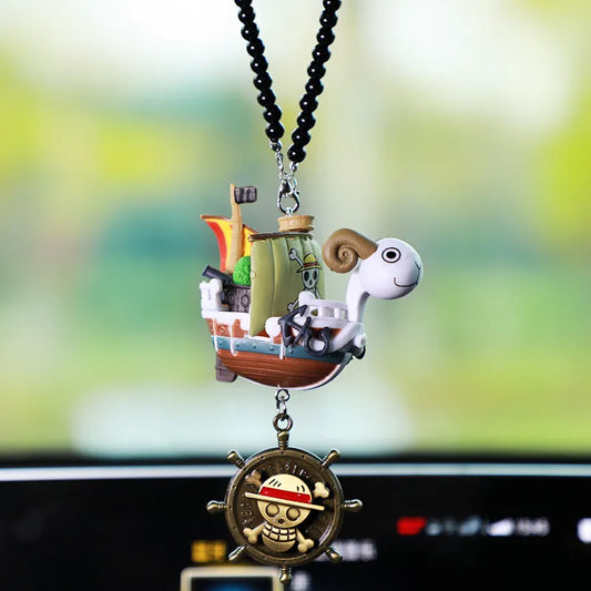 Cartoon Anime One Pieces Pirates Boat Going Merry/ Thousand Sunny Grand Pirate Ship Car Pendant Action Figure Collectible Toy