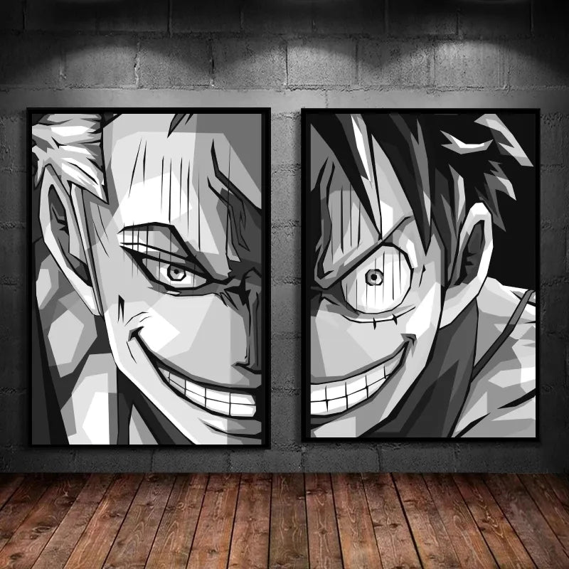 Print On Canvas One Piece Luffy Prints and Prints Wall Art Home Modern Living Room Poster Toys Hanging Children's Bedroom Decor