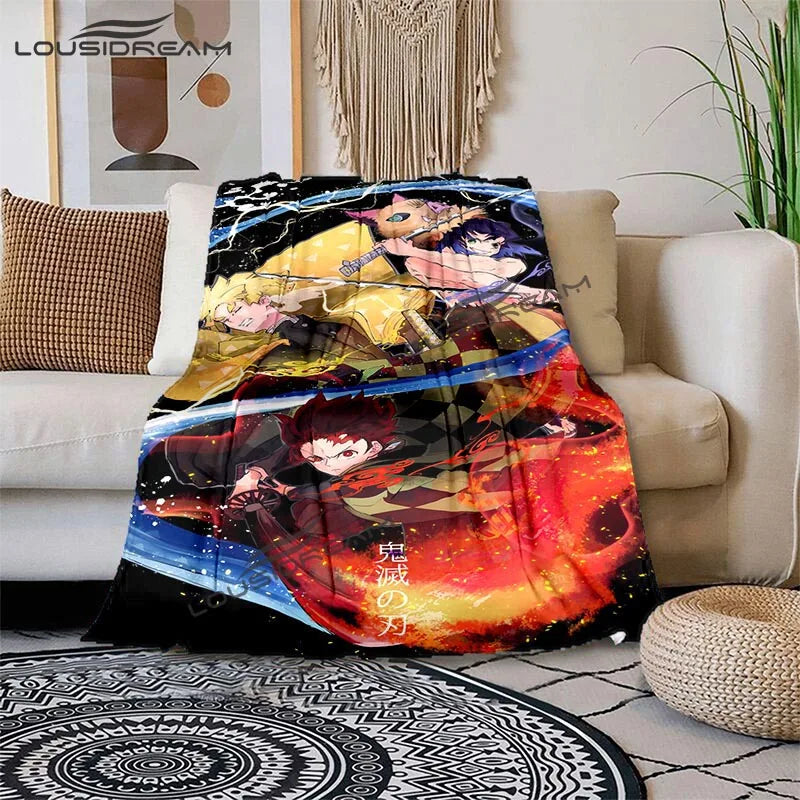 Nezuko Demon Slayer Anime oversized manta sofa bed cover soft and hairy blanket plaid Soft Warm Flannel Throw Blankets Fans gift