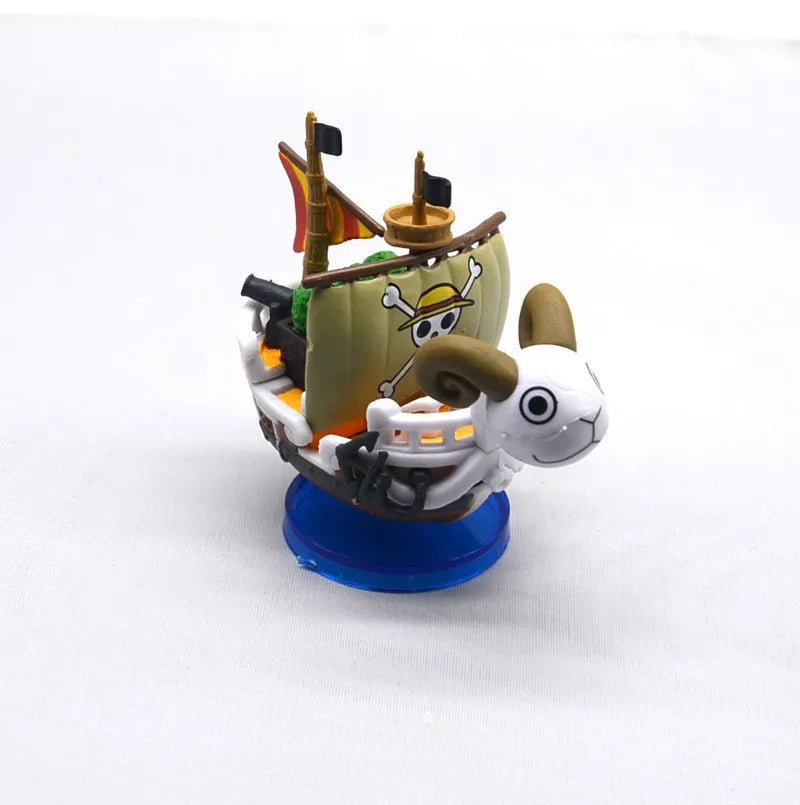 Anime One Pieces Pirates Boat Going Merry Thousand Sunny Grand Pirate Ship Car Decoration Cartoon Action Figure Collectible Toy