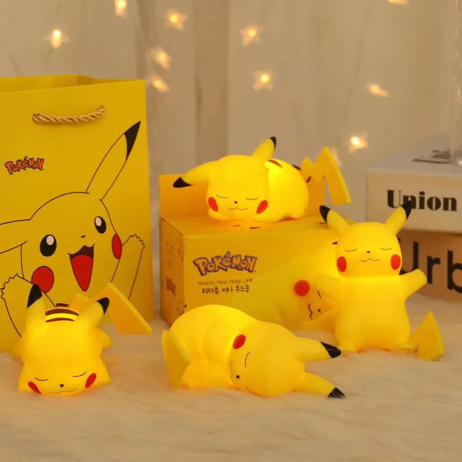 Pokemon Pikachu Night Light Cute Anime Soft Light Bedroom Bedside LED Light Room Decoration Christmas Children's Toy Gift