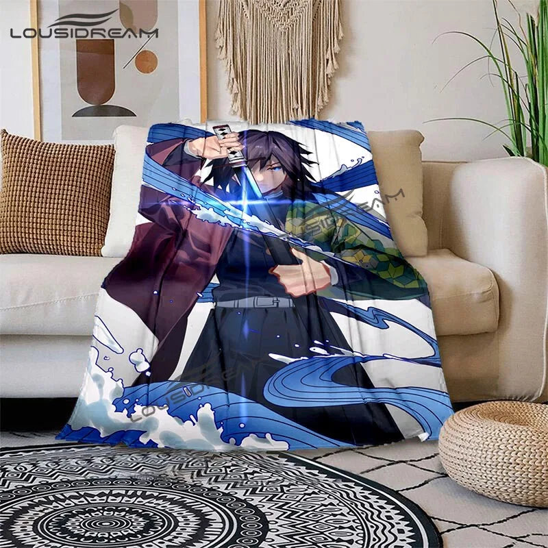 Nezuko Demon Slayer Anime oversized manta sofa bed cover soft and hairy blanket plaid Soft Warm Flannel Throw Blankets Fans gift