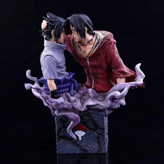 17cm Anime NARUTO Busts Figure GK Brotherhood Reconciliation Uchiha Itachi Uchiha Sasuke Action Figure PVC Collection Model Toys